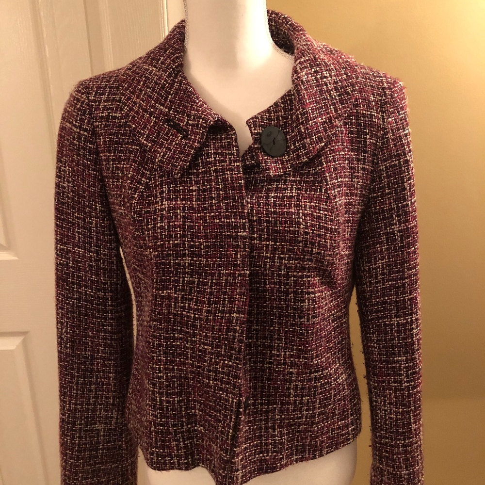 Red, White and Black Calvin Klein Suit Jacket